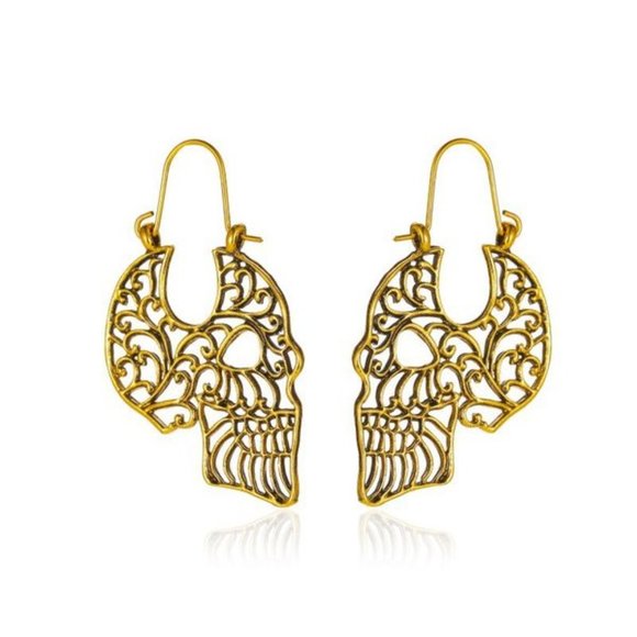 Jewelry - Gold Skull Earrings